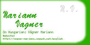mariann vagner business card