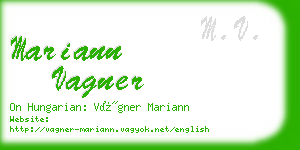 mariann vagner business card